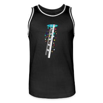 Let's climb to where the colors live - Men's Basketball Jersey - black/white - Front - AI Model Male 185 dark (185cm)