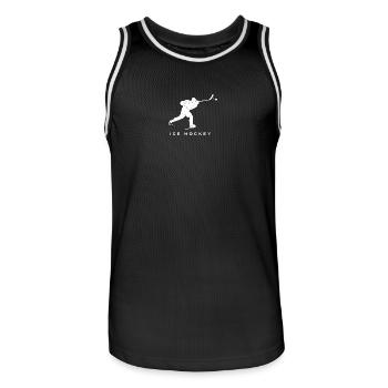 Eishockey Silhouette - Männer Basketball-Trikot - Schwarz/Weiß - Vorne - AI Model Male 185 dark (185cm)