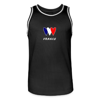 FOOTBALL. SPORT. FRANCE. CHAMPION. BLEU BLANC ROUG - Maillot de basket Homme - noir/blanc - Devant - AI Model Male 185 dark (185cm)
