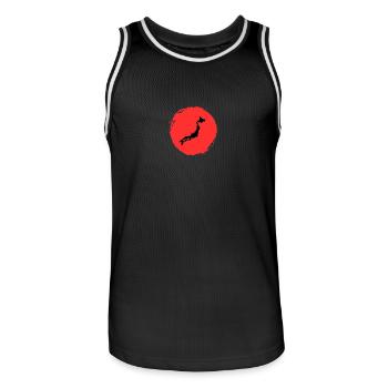 Japanese Character Art - ApriNoeScor - Men's Basketball Jersey - black/white - Front - AI Model Male 185 dark (185cm)