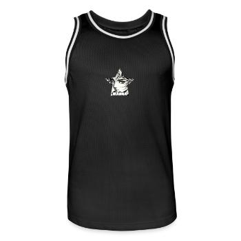 Manga Star - Männer Basketball-Trikot - Schwarz/Weiß - Vorne - AI Model Male 185 dark (185cm)