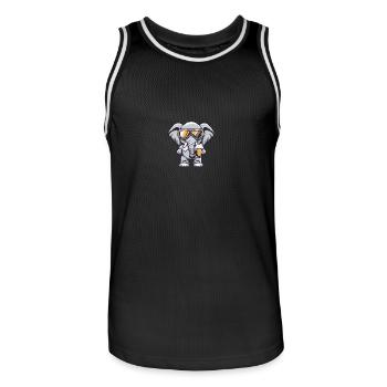 Elephant Après Ski Beer Comic - Men's Basketball Jersey - black/white - Front - AI Model Male 185 dark (185cm)