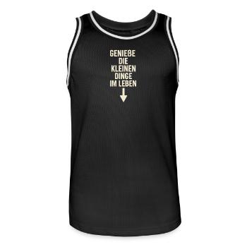 Genieße Die Kleinen Dinge Im Leben - Männer Basketball-Trikot - Schwarz/Weiß - Vorne - AI Model Male 185 dark (185cm)