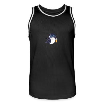Whale Après Ski Beer Comic - Men's Basketball Jersey - black/white - Front - AI Model Male 185 dark (185cm)