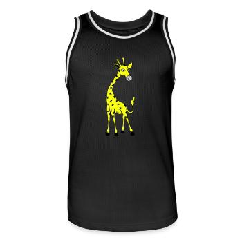 Giraffe 02 - Men's Basketball Jersey - black/white - Front - AI Model Male 185 dark (185cm)