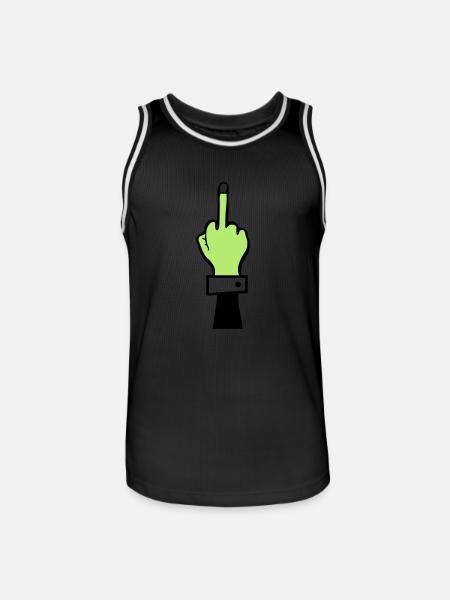 Zombie Hand Middle Finger - Men's Basketball Jersey - black/white