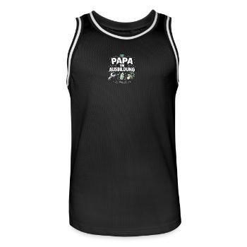 Papa en formation niveau 1 - Maillot de basket Homme - noir/blanc - Devant - AI Model Male 185 dark (185cm)