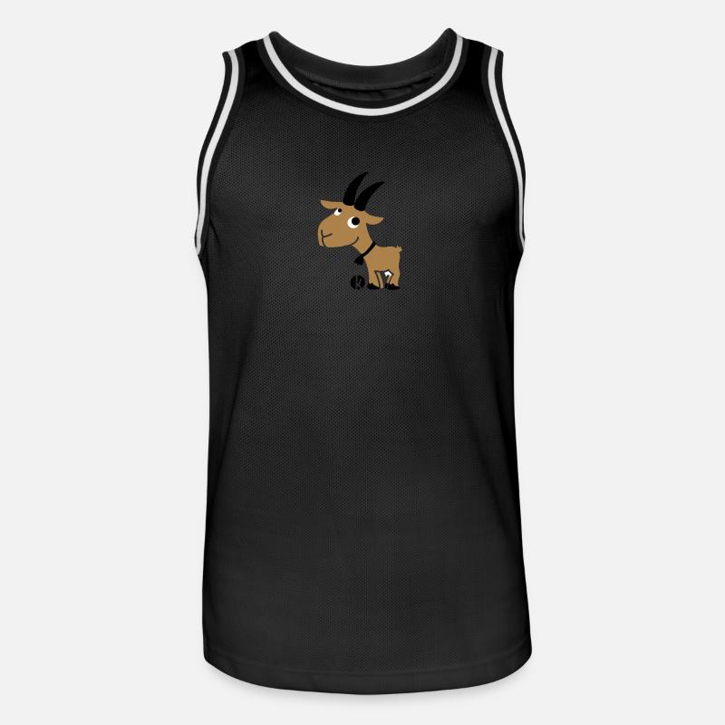 Ziege - Männer Basketball-Trikot - Schwarz/Weiß