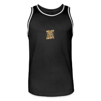 Meilleur papa du monde,cadeau Fête Des Pères - Maillot de basket Homme - noir/blanc - Devant - AI Model Male 185 dark (185cm)