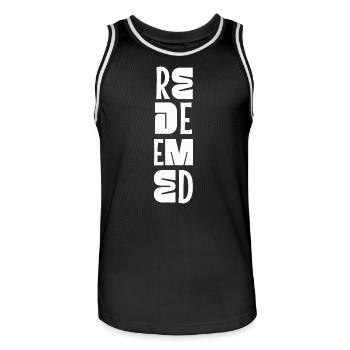 Silence et connaissez le Psaume 46:10 Foi chrétienne - Maillot de basket Homme - noir/blanc - Devant - AI Model Male 185 dark (185cm)