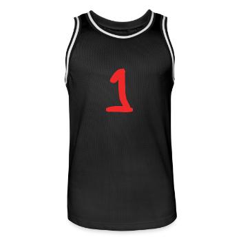 HAPPY BIRTHDAY. HAPPY BIRTHDAY. ANNIVERSARY. - Men's Basketball Jersey - black/white - Front - AI Model Male 185 dark (185cm)