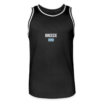 Greece - Men's Basketball Jersey - black/white - Front - AI Model Male 185 dark (185cm)