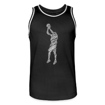 Basketball Basketballer - Männer Basketball-Trikot - Schwarz/Weiß - Vorne - AI Model Male 185 dark (185cm)