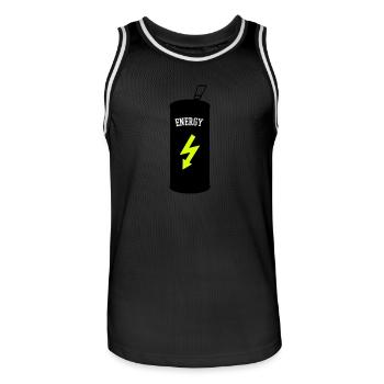Energy Drink - Männer Basketball-Trikot - Schwarz/Weiß - Vorne - AI Model Male 185 dark (185cm)