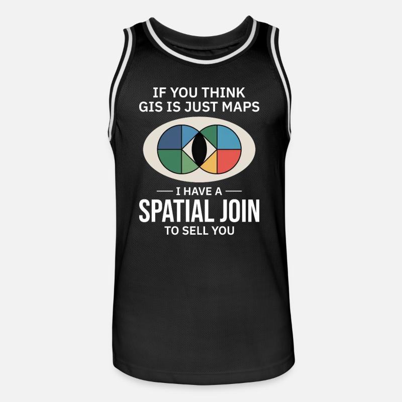 GIS Spatial Join Map Datenanalyse - Männer Basketball-Trikot - Schwarz/Weiß
