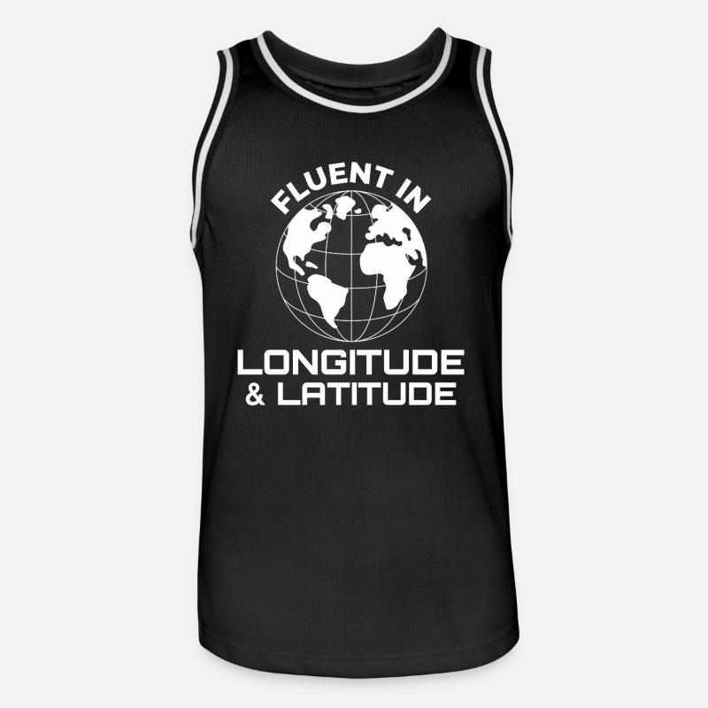 Fluent Longitude Latitude GIS Globe - Maillot de basket Homme - noir/blanc
