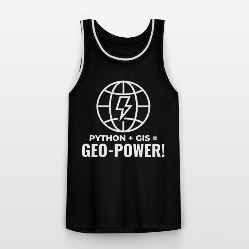 Python SIG Géo-Puissance Programmation Géospatial Maillot de basket Homme