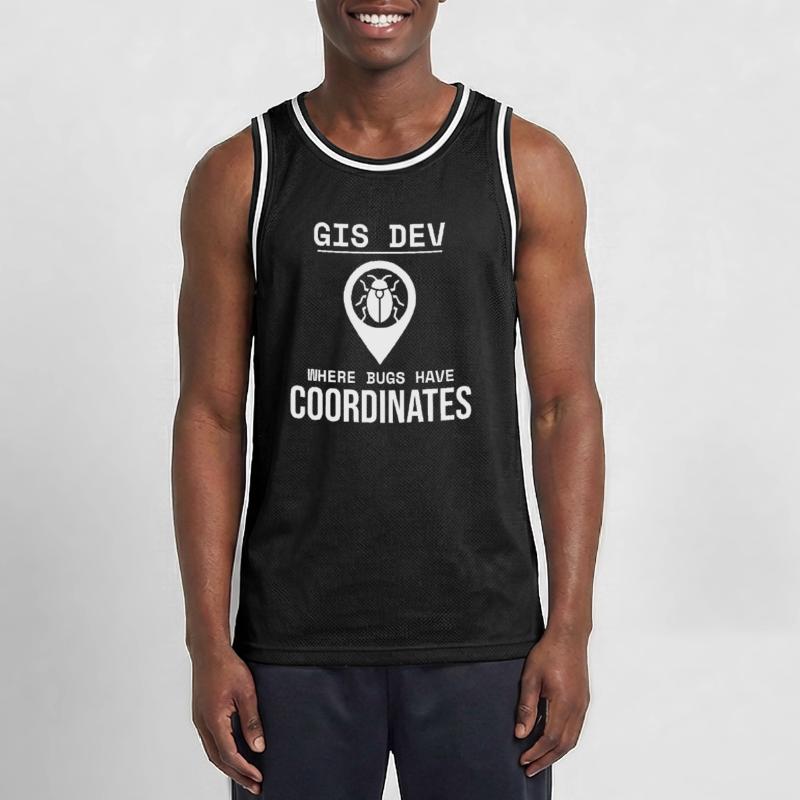 GIS Dev Debugging Coordinates Geospatial Bug Männer Basketball-Trikot