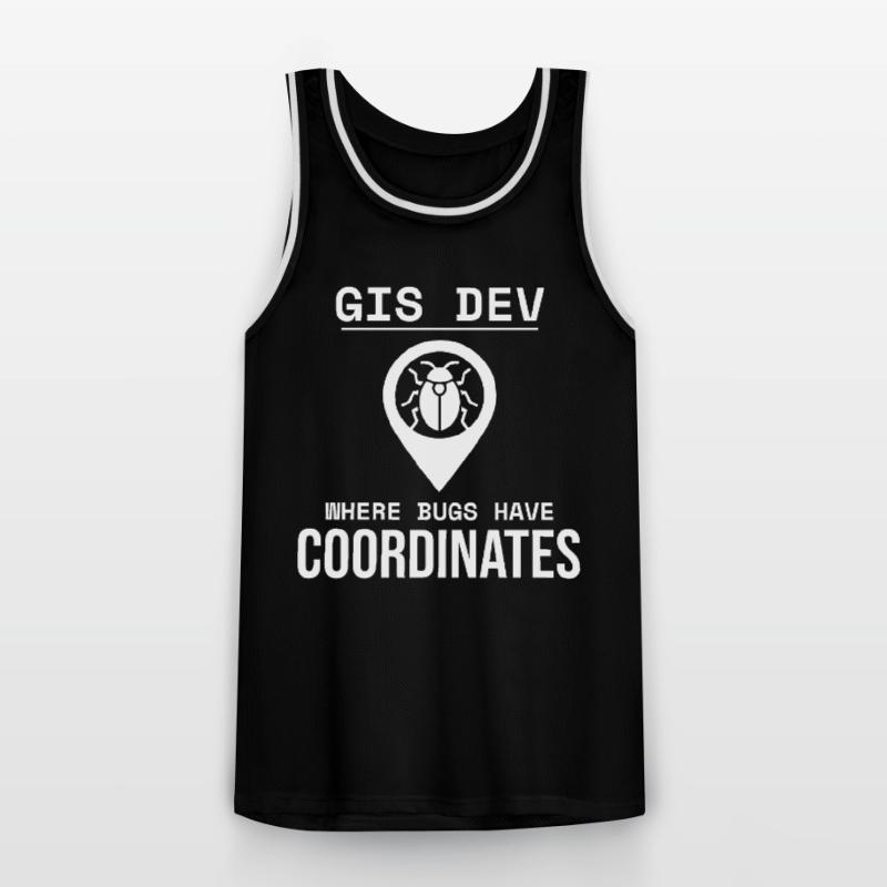 GIS Dev Debugging Coordinates Geospatial Bug Männer Basketball-Trikot
