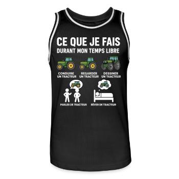 Humour Tracteur Papa Agriculteur homme femme en - Maillot de basket Homme - noir/blanc - Devant - AI Model Male 185 dark (185cm)