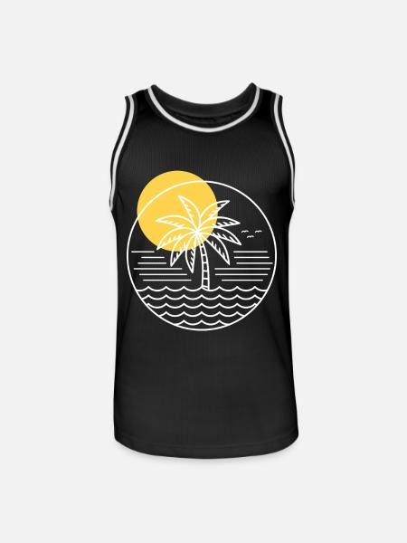 Palm Tree Circle - Men's Basketball Jersey - black/white