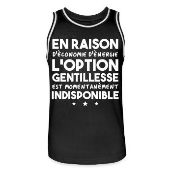 Option gentillesse indisponible - Maillot de basket Homme - noir/blanc - Devant - AI Model Male 185 dark (185cm)