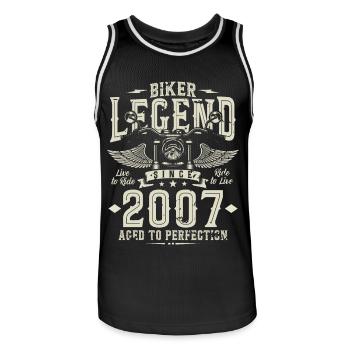 Légende du motard depuis 2007 - Maillot de basket Homme - noir/blanc - Devant - AI Model Male 185 dark (185cm)