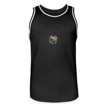 Dinosaurier triceratops Weihnachten Lustig - Männer Basketball-Trikot - Schwarz/Weiß - Vorne - AI Model Male 185 dark (185cm)