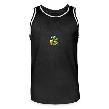 Bière d’après-ski Chameleon - Maillot de basket Homme - noir/blanc - Devant - AI Model Male 185 dark (185cm)