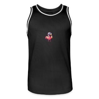 Flamingo Après-ski Bière Bande dessinée - Maillot de basket Homme - noir/blanc - Devant - AI Model Male 185 dark (185cm)