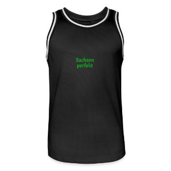 Sachsen perfekt - Männer Basketball-Trikot - Schwarz/Weiß - Vorne - AI Model Male 185 dark (185cm)