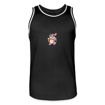 Armadillo Après-Ski Bière Bande dessinée - Maillot de basket Homme - noir/blanc - Devant - AI Model Male 185 dark (185cm)