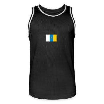 Flagge Kanarische Inseln - Männer Basketball-Trikot - Schwarz/Weiß - Vorne - AI Model Male 185 dark (185cm)