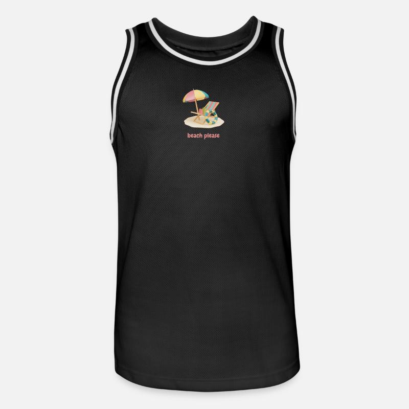 Beach please - Männer Basketball-Trikot - Schwarz/Weiß