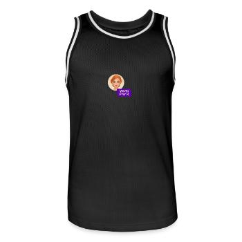 WMN PWR - Visage Féminin - 05 - Maillot de basket Homme - noir/blanc - Devant - AI Model Male 185 dark (185cm)