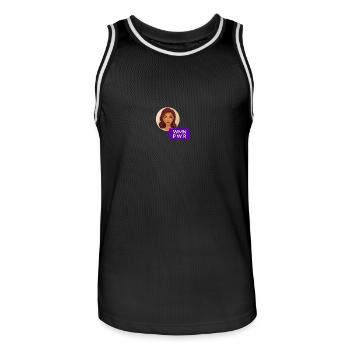 WMN PWR - Visage Féminin - 02 - Maillot de basket Homme - noir/blanc - Devant - AI Model Male 185 dark (185cm)