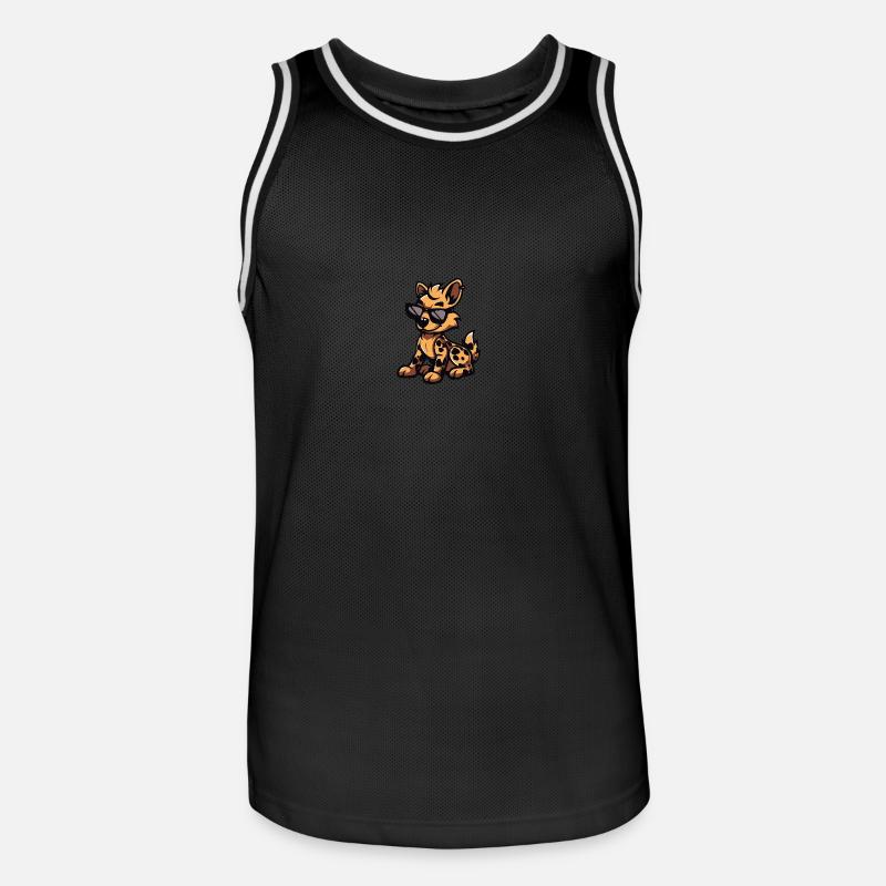 Hyäne Cool Comic - Männer Basketball-Trikot - Schwarz/Weiß