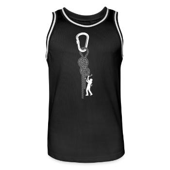 Climbing rope knot detail - Men's Basketball Jersey - black/white - Front - AI Model Male 185 dark (185cm)