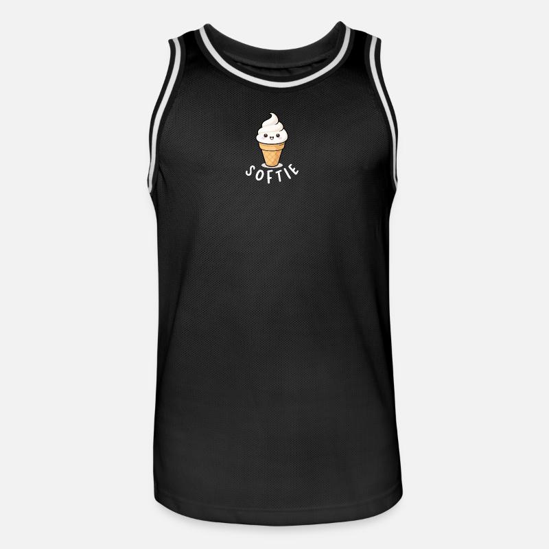 Softie Softeis Liebe Minimal Statement - Männer Basketball-Trikot - Schwarz/Weiß
