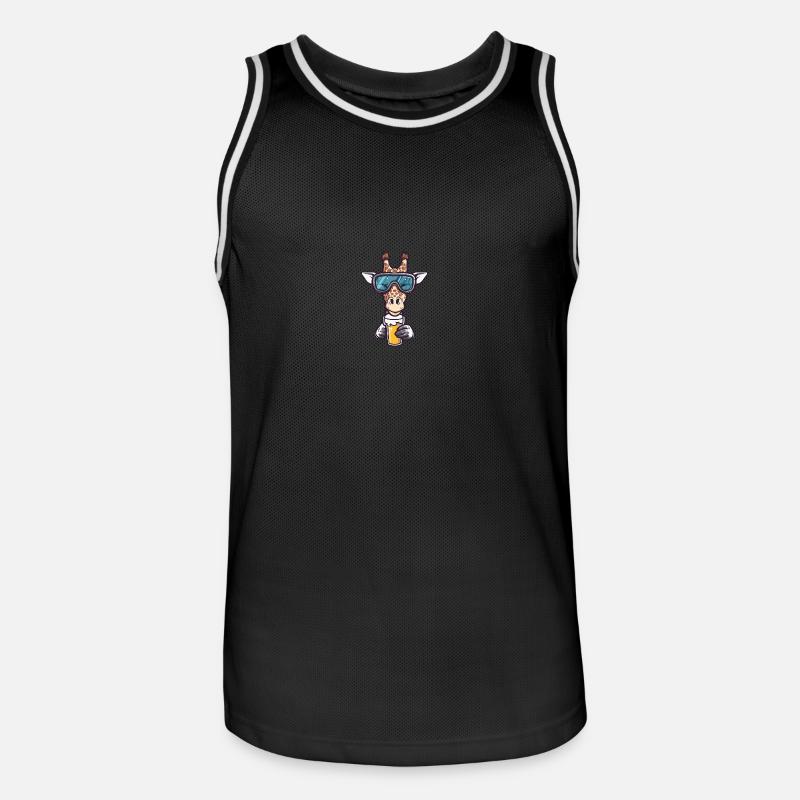 Giraffe Apres Ski Bier Comic - Männer Basketball-Trikot - Schwarz/Weiß