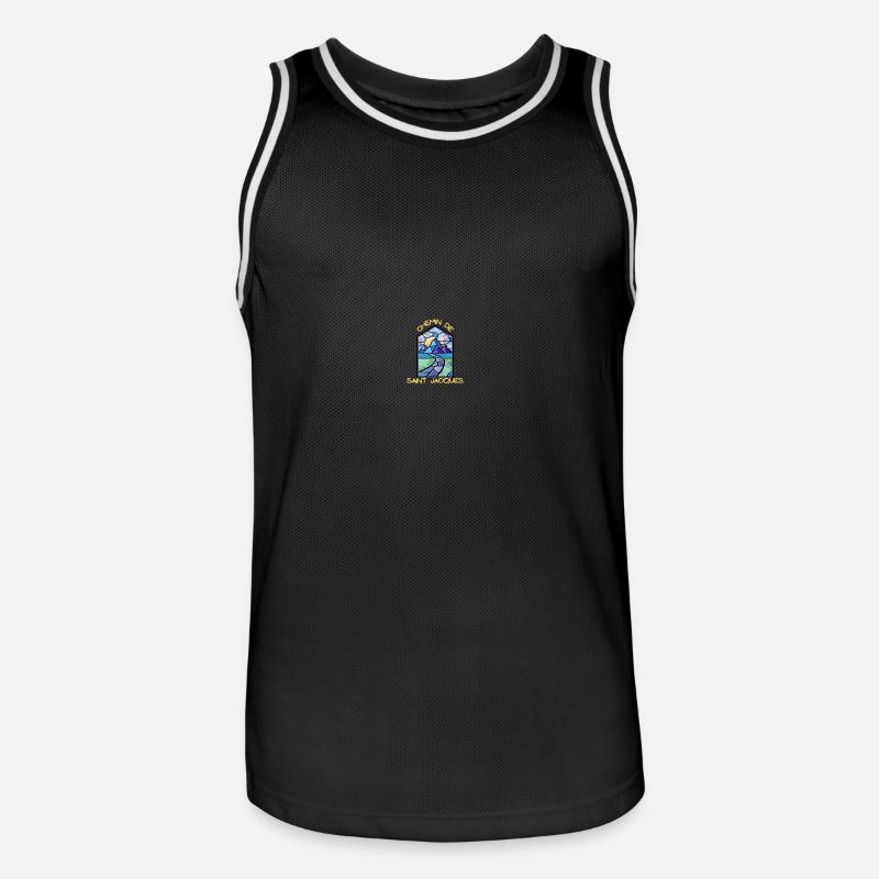 Chemin de St jacques vitrail - Maillot de basket Homme - noir/blanc