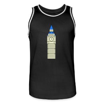 big ben design - Männer Basketball-Trikot - Schwarz/Weiß - Vorne - AI Model Male 185 dark (185cm)