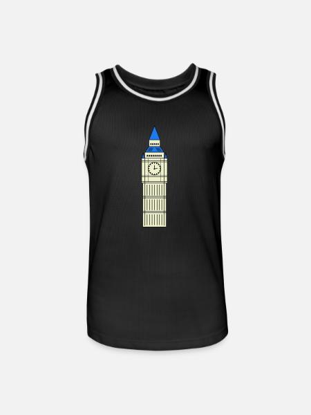 big ben design - Men's Basketball Jersey - black/white