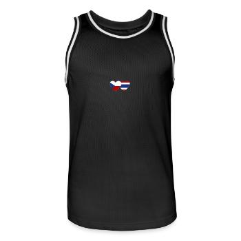 République tchèque Thaïlande drapeau coeur - Maillot de basket Homme - noir/blanc - Devant - AI Model Male 185 dark (185cm)