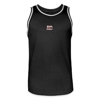 Cool People Pink Bubble Text - Männer Basketball-Trikot - Schwarz/Weiß - Vorne - AI Model Male 185 dark (185cm)