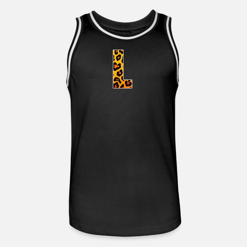 Leopard Print Eckdesign - Männer Basketball-Trikot - Schwarz/Weiß