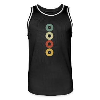 Vintage Retro Vinyl - Männer Basketball-Trikot - Schwarz/Weiß - Vorne - AI Model Male 185 dark (185cm)