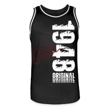 77e anniversaire Original octobre 1948 - Maillot de basket Homme - noir/blanc - Devant - AI Model Male 185 dark (185cm)