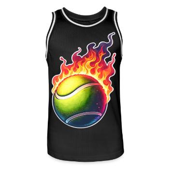Tennis - Männer Basketball-Trikot - Schwarz/Weiß - Vorne - AI Model Male 185 dark (185cm)