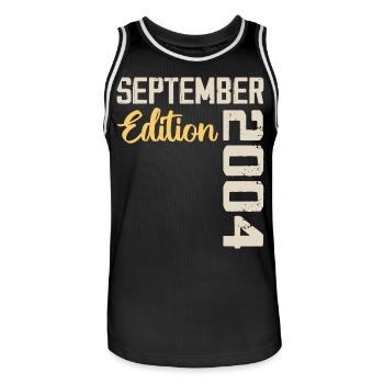 September 2004 - 20th Anniversary September 2004 - Men's Basketball Jersey - black/white - Front - AI Model Male 185 dark (185cm)